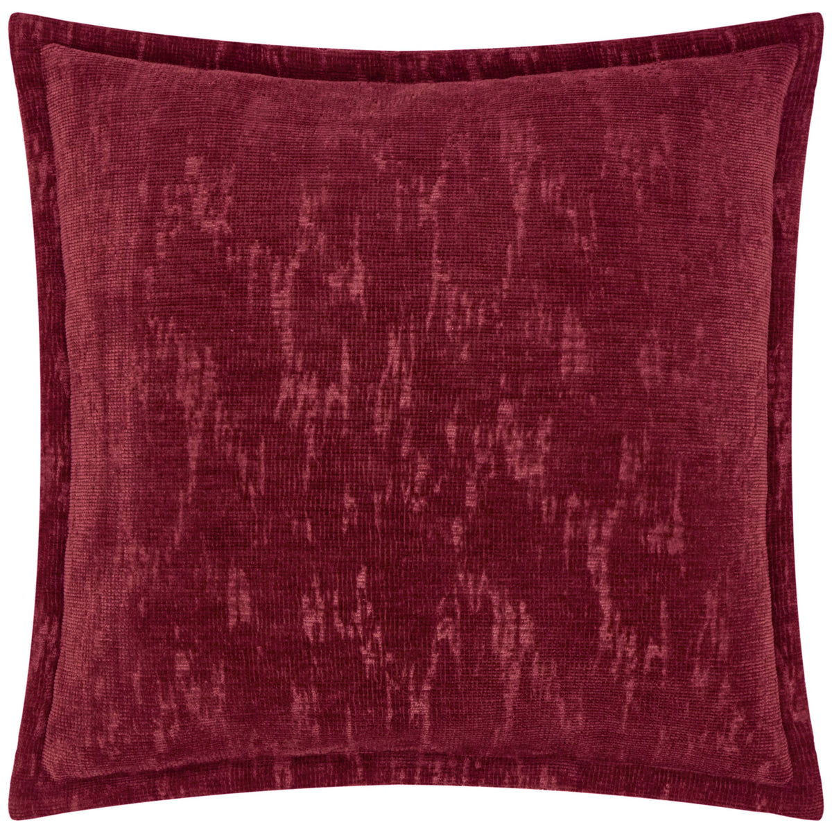 Aurelio Chenille-Jacquard-Kissen Burgunderrot / 45 x 45cm