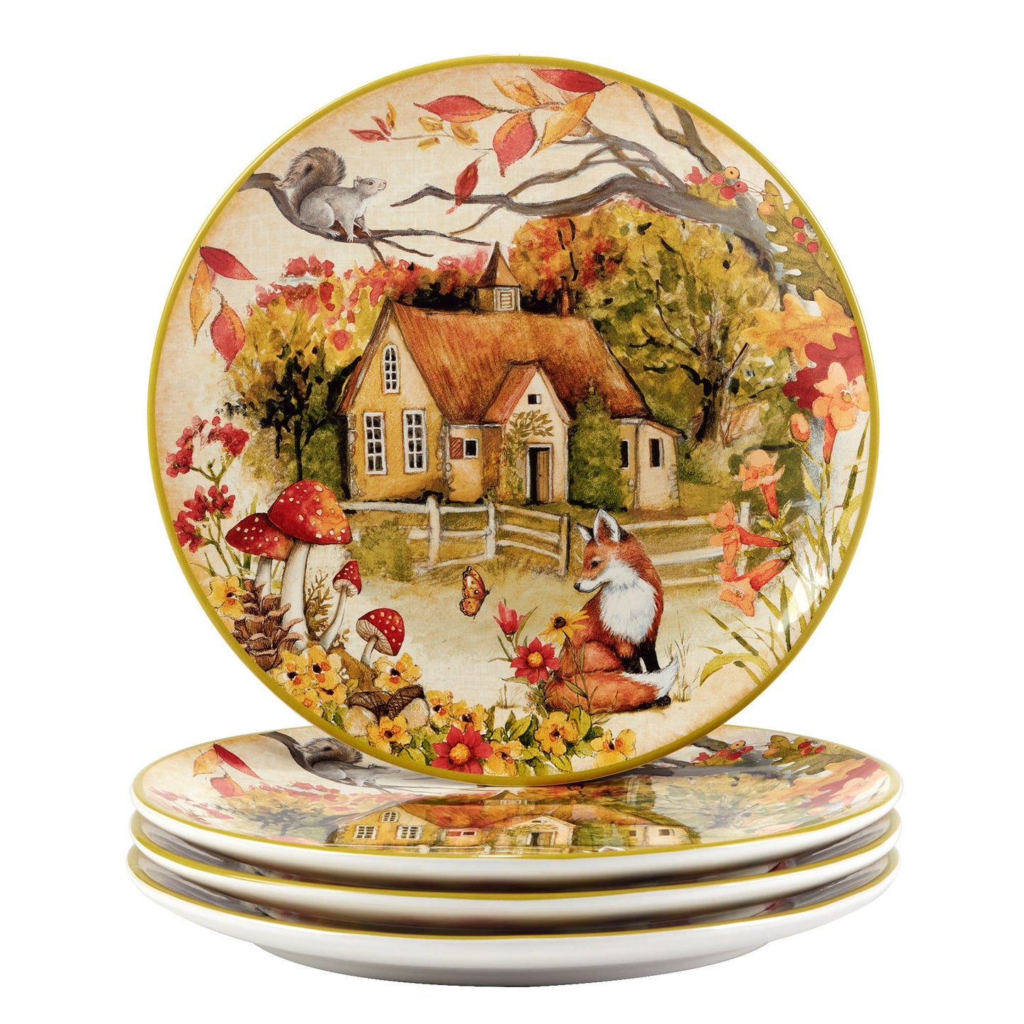 Woodland Critters Herbst-Teller 4er Set