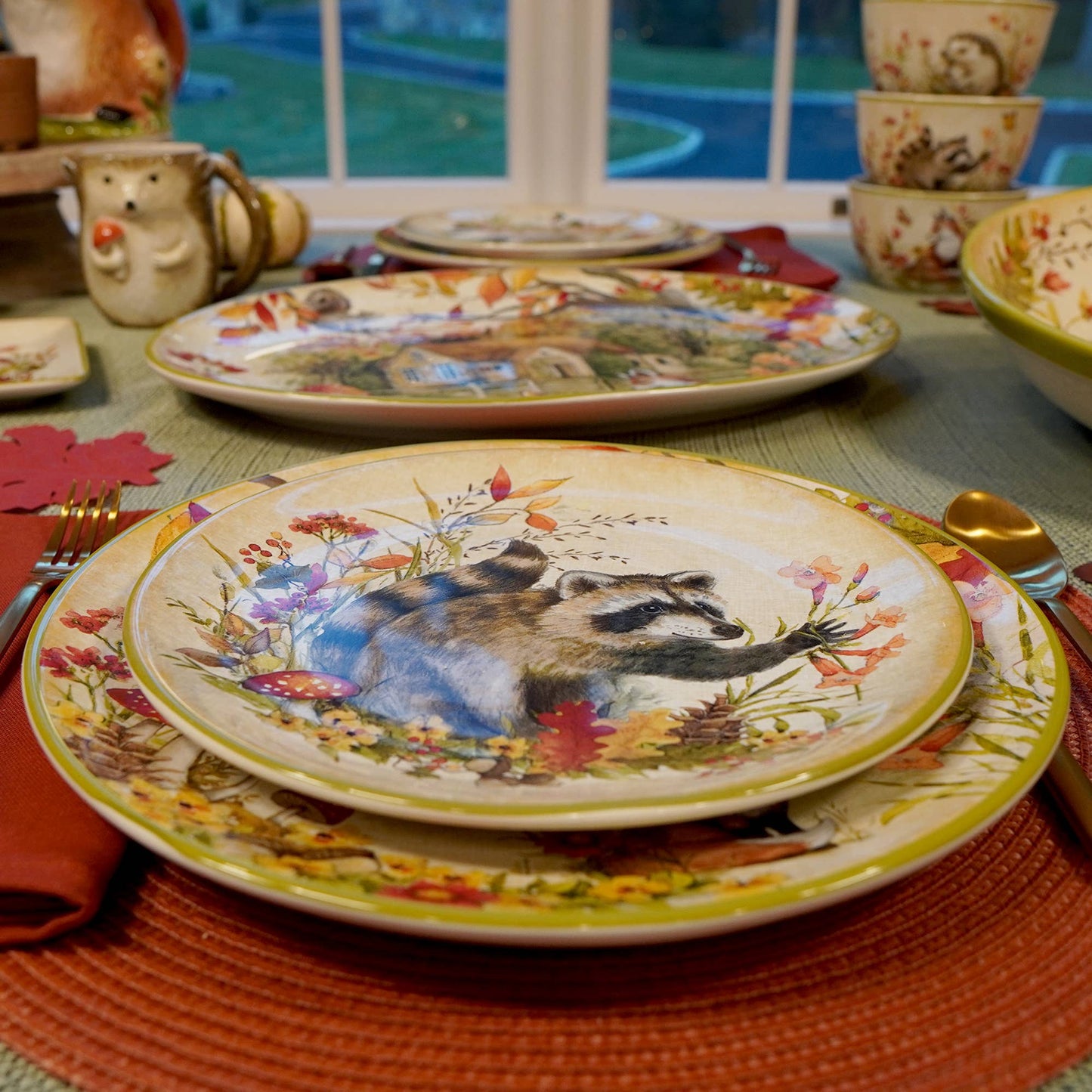 Woodland Critters Herbst-Dessertteller, 4er Set