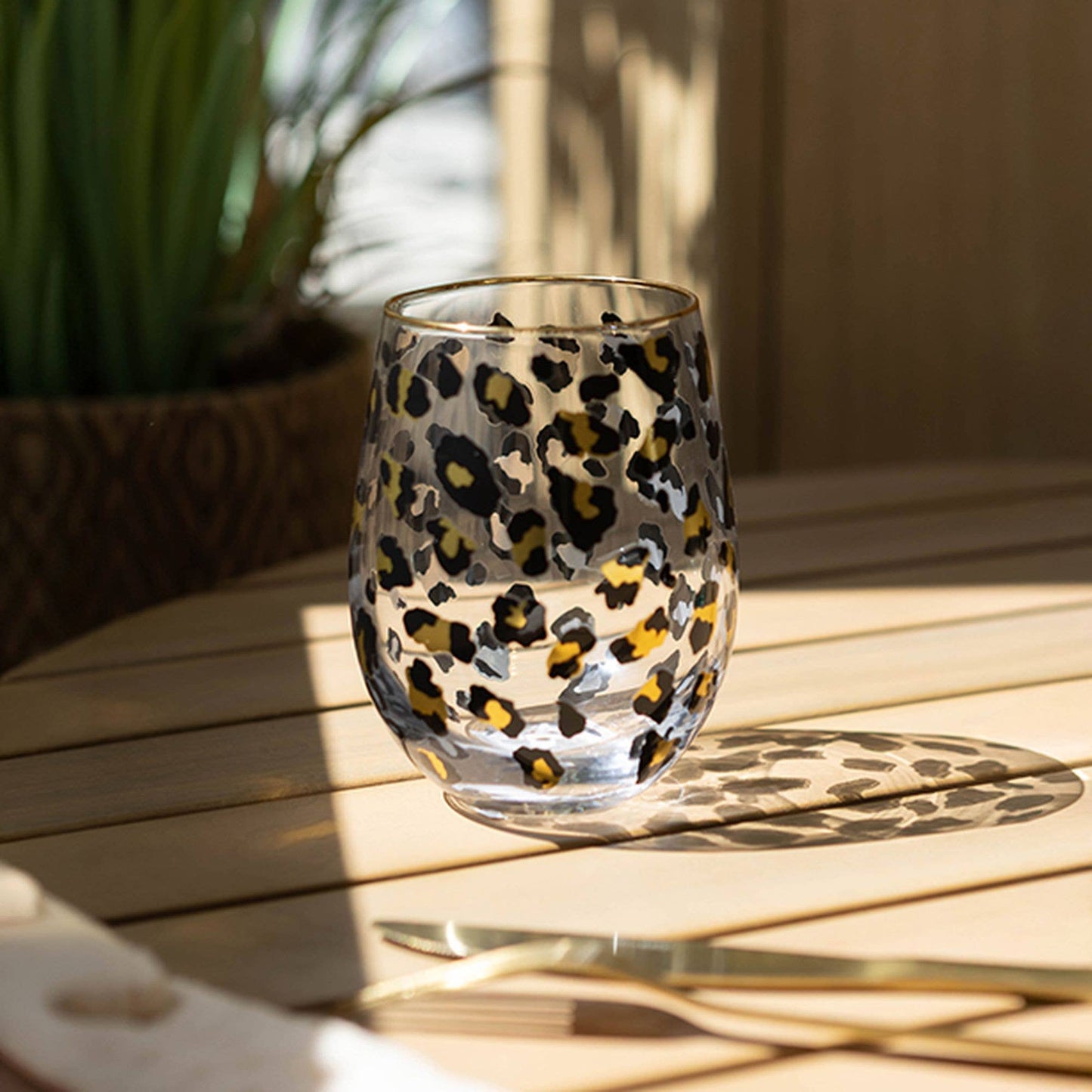 4ER-SET GLÄSER LEOPARD