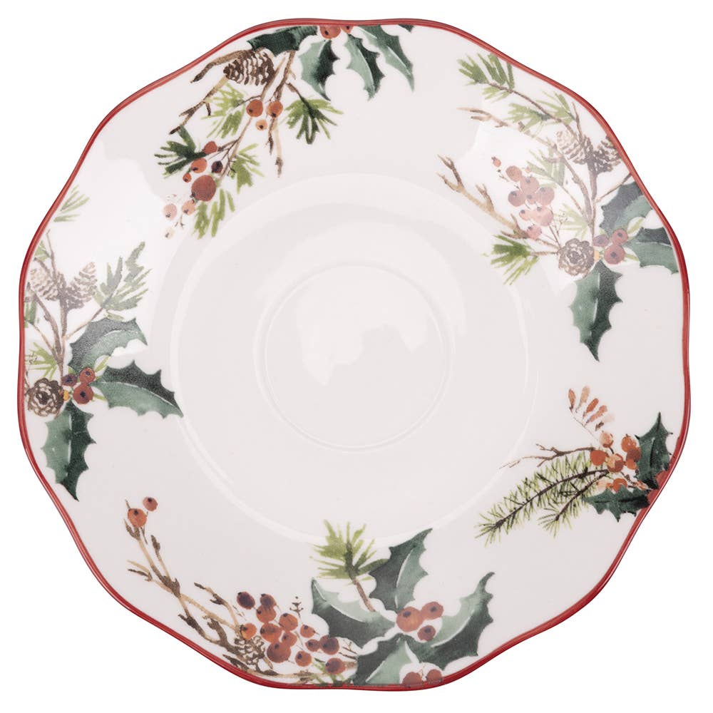 VINTAGE XMAS SET 2 TASSEN MIT UNTERTASSE