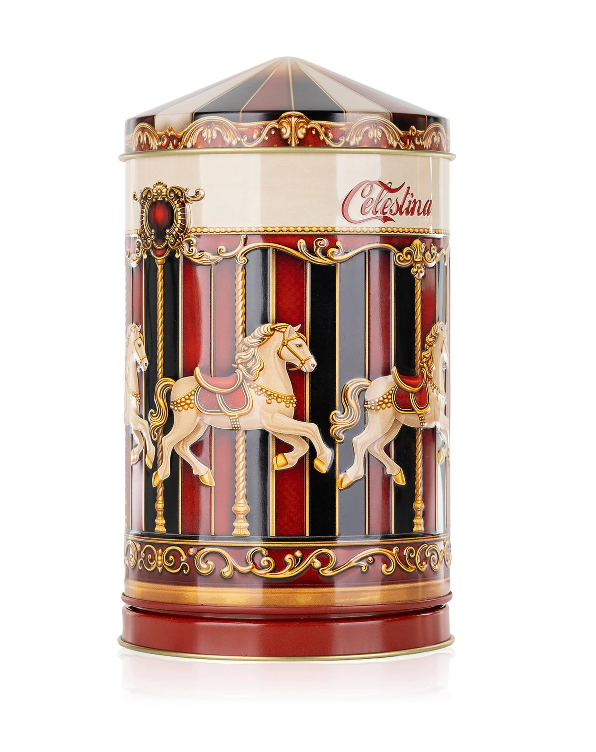 Blechdose mit Spieluhr und Schokoladenbonbons 150 g – Celestina