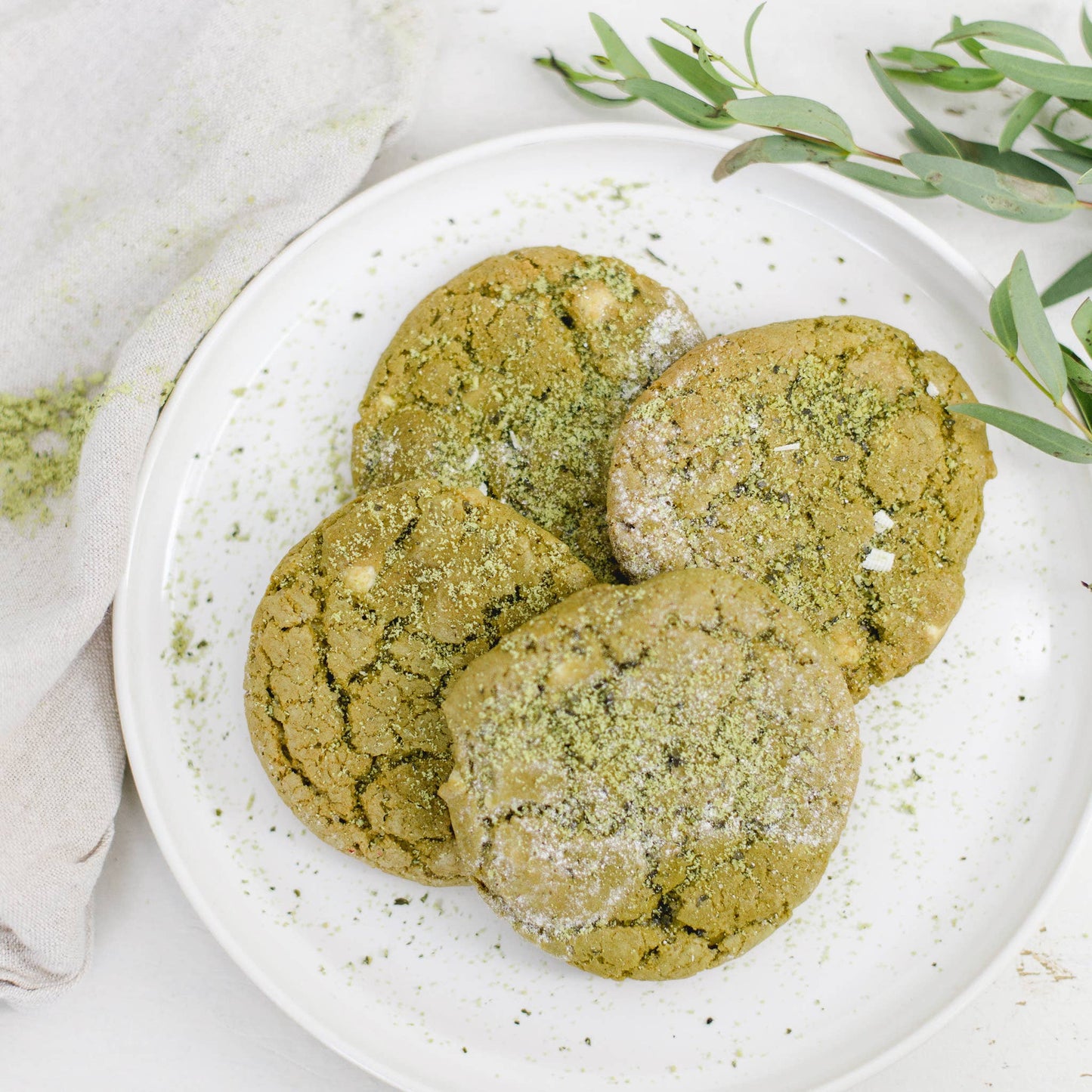 Backmischung Matcha-Cookies mit feinster belgischer weißen Schokolade