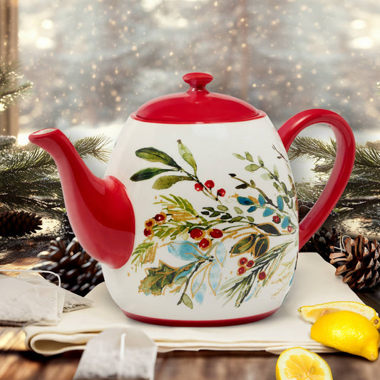 Christmas Gatherings Keramik-Teekanne – Weihnachtsdesign | ca. 1,06 Liter