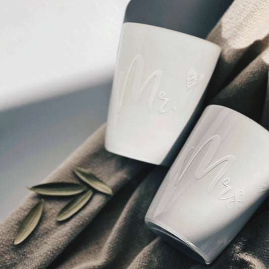 Becher Hochzeitsgeschenk - Mrs & Mr