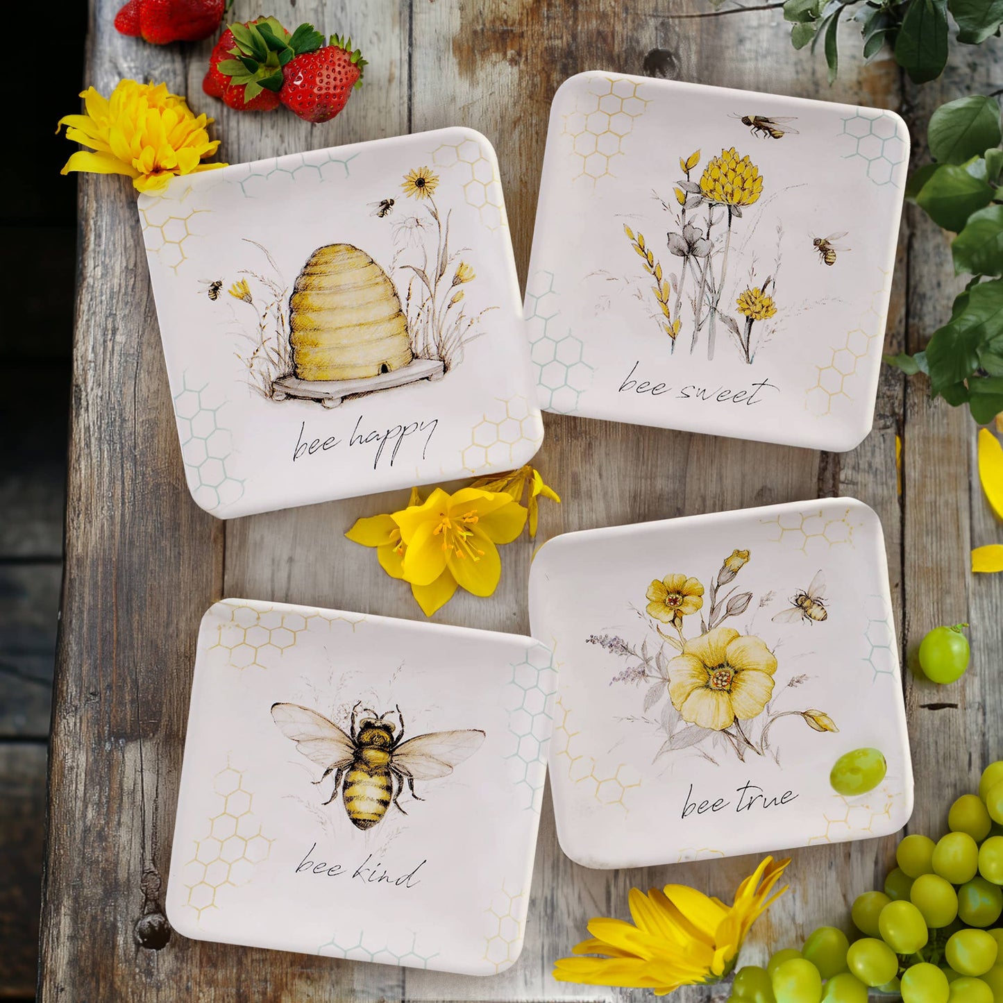 Canapés-Teller BEE SWEET, 4er Set
