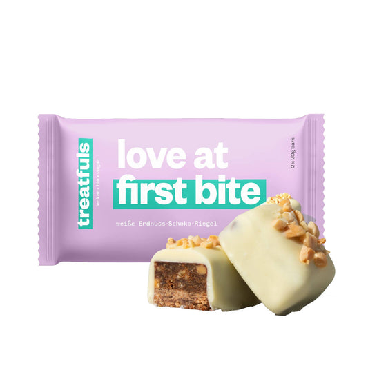 Weiße Schoko Erdnuss Riegel bio + vegan+ glutenfrei
