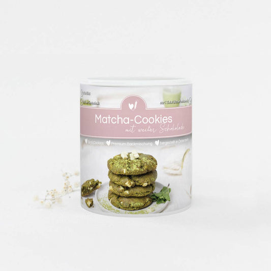 Backmischung Matcha-Cookies mit feinster belgischer weißen Schokolade