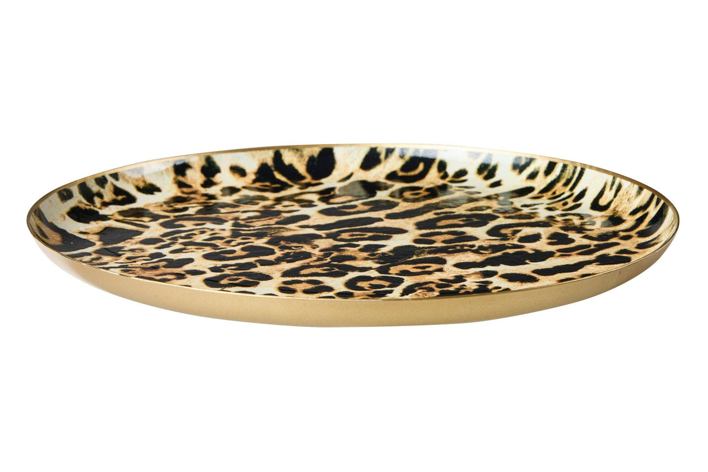 Rundes Tablett mit Leopardenmuster