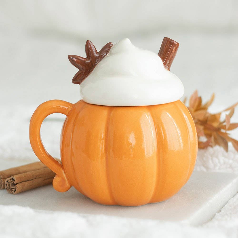 Herbstbecher mit Kürbiscreme und Deckel