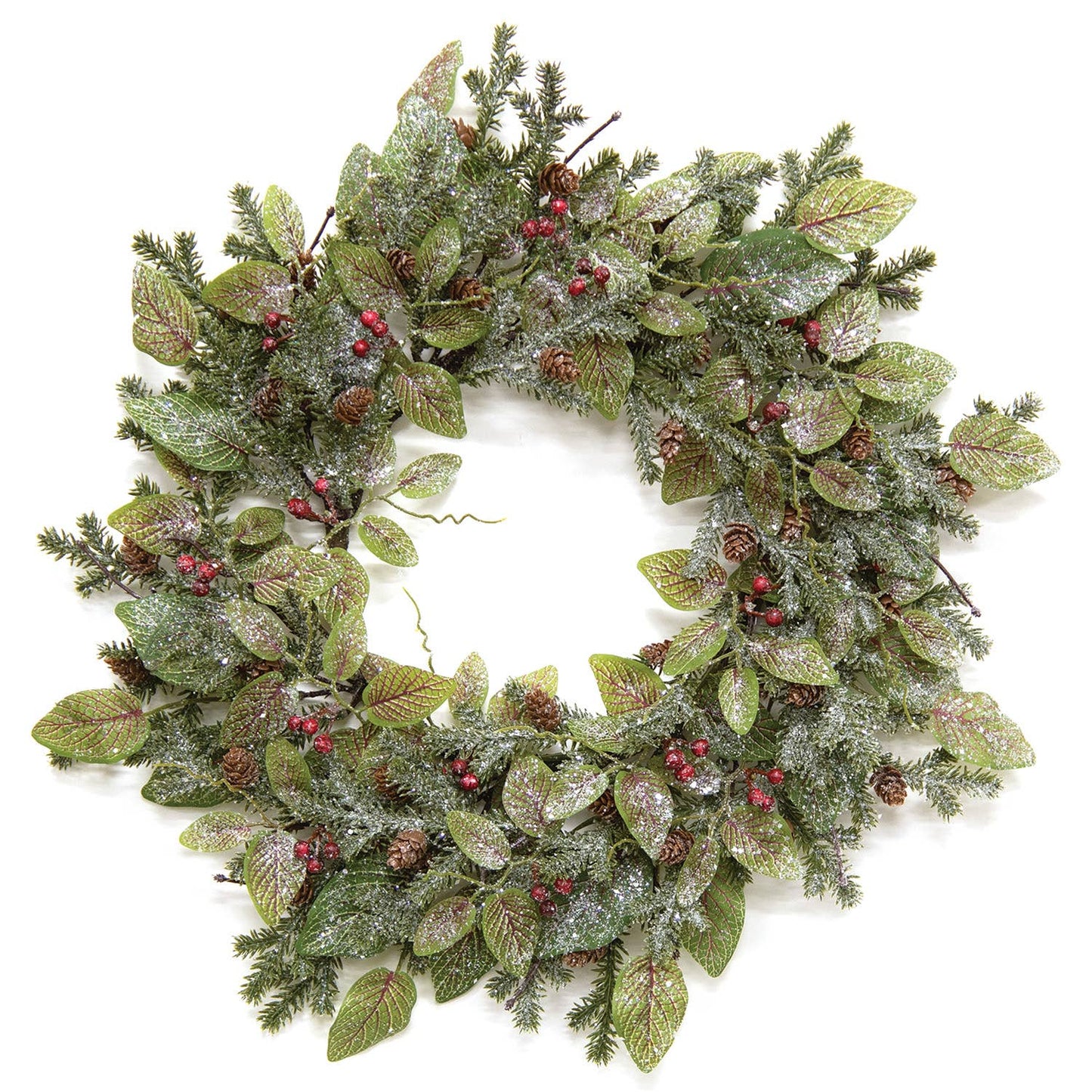 Snowy Fittonia, Kiefern- und Beerenkranz, Ø 50 cm