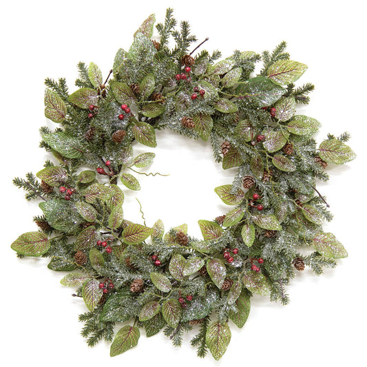 Snowy Fittonia, Kiefern- und Beerenkranz, Ø 50 cm