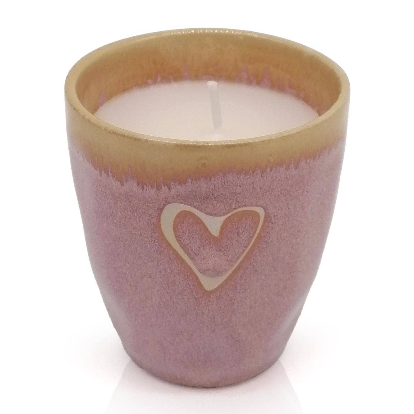 Stoneware Kerze "Herz" rosa