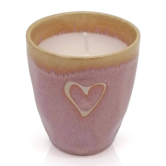 Stoneware Kerze "Herz" rosa
