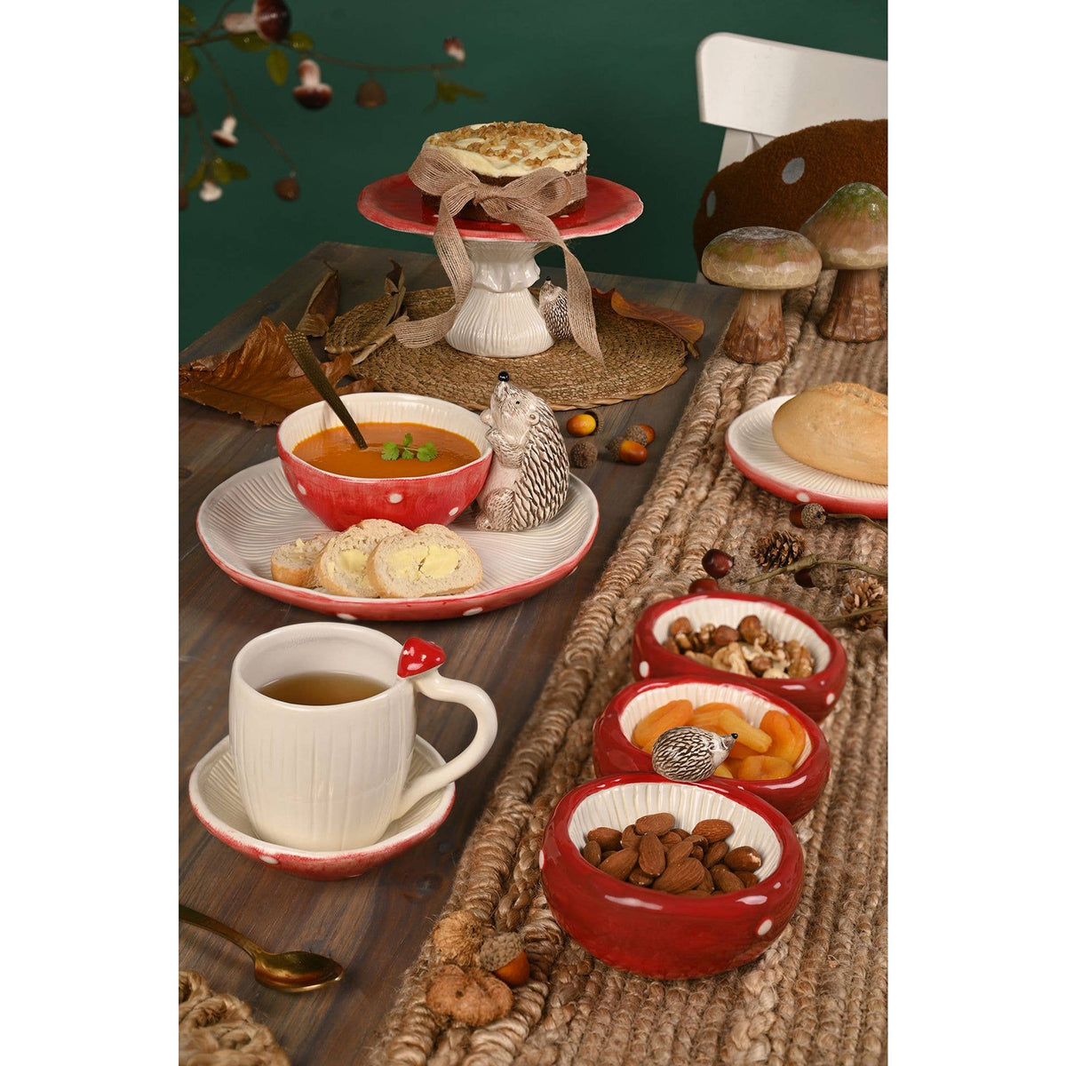 Landhausstil Fliegenpilz & Igel Kuchenständer