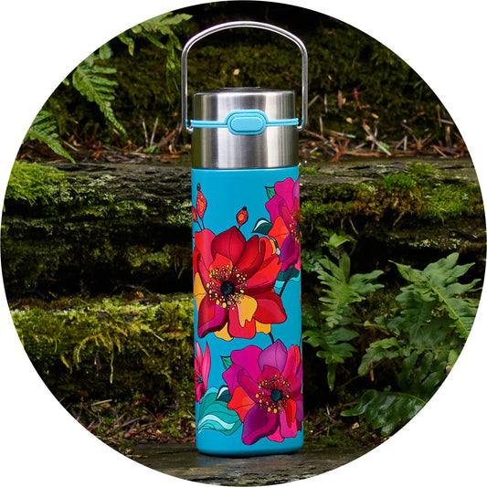 Edelstahlflasche LEEZA "Poppy" turquois