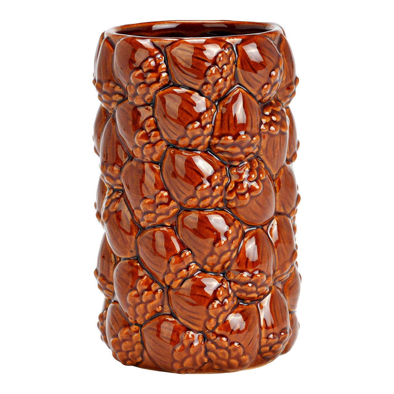 Vase aus Keramik mit Eichel-Relief