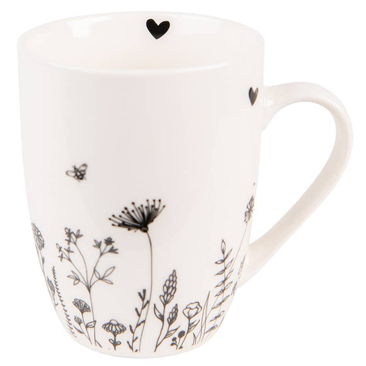 Becher, beige-schwarz