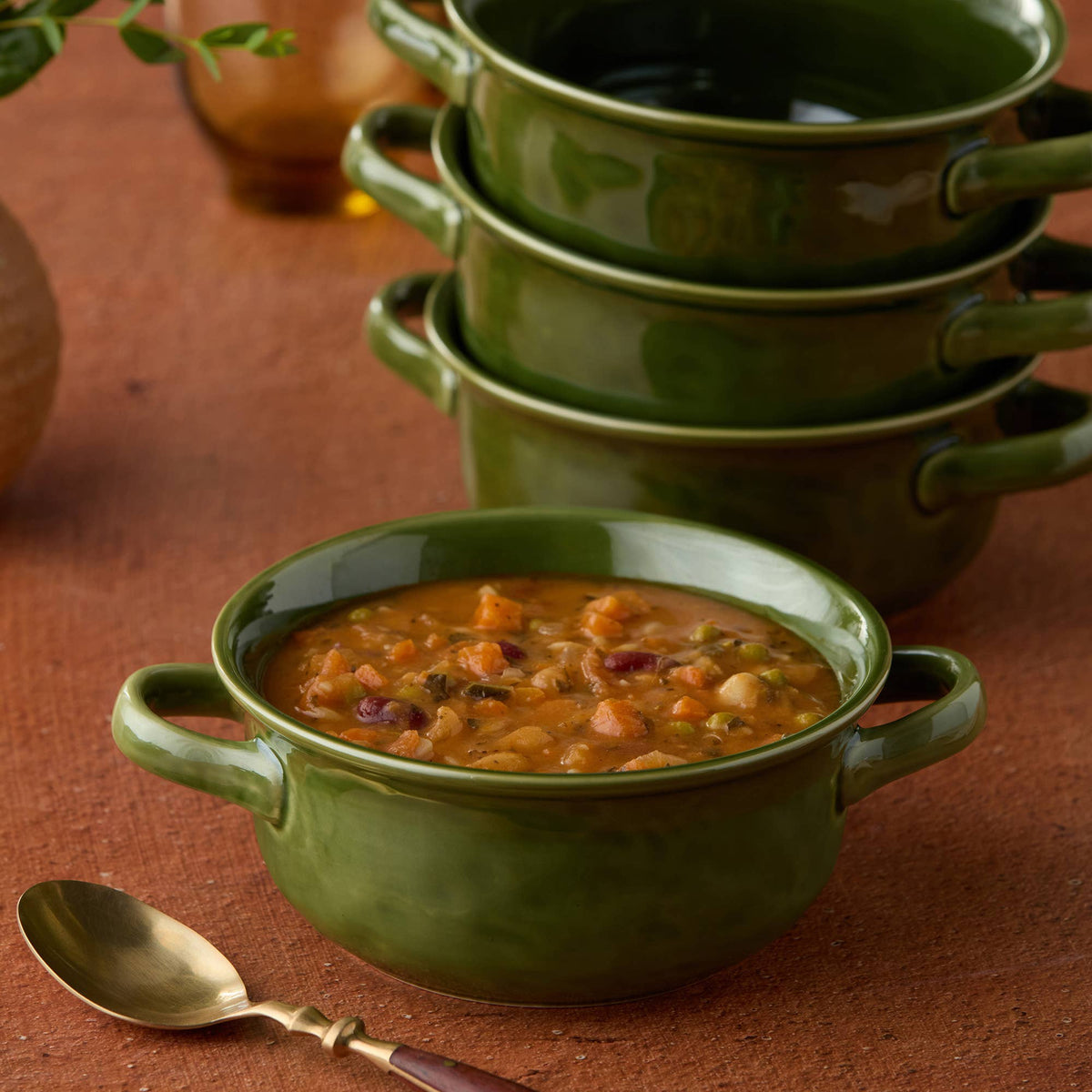 VERDE Soup Crock – Ofenschalen-Set mit Griffen - Olivgrün | ca. 950 ml