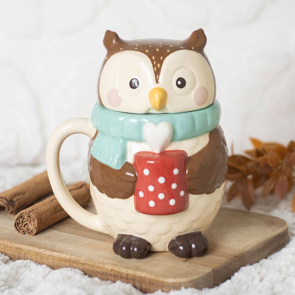 Oliver Eule – Tasse mit Deckel, Herbst