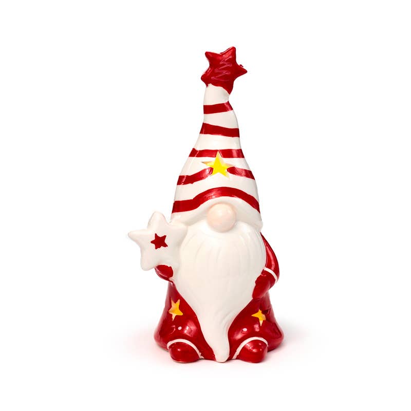 Christmas Gonk LED-Dekoration aus Keramik