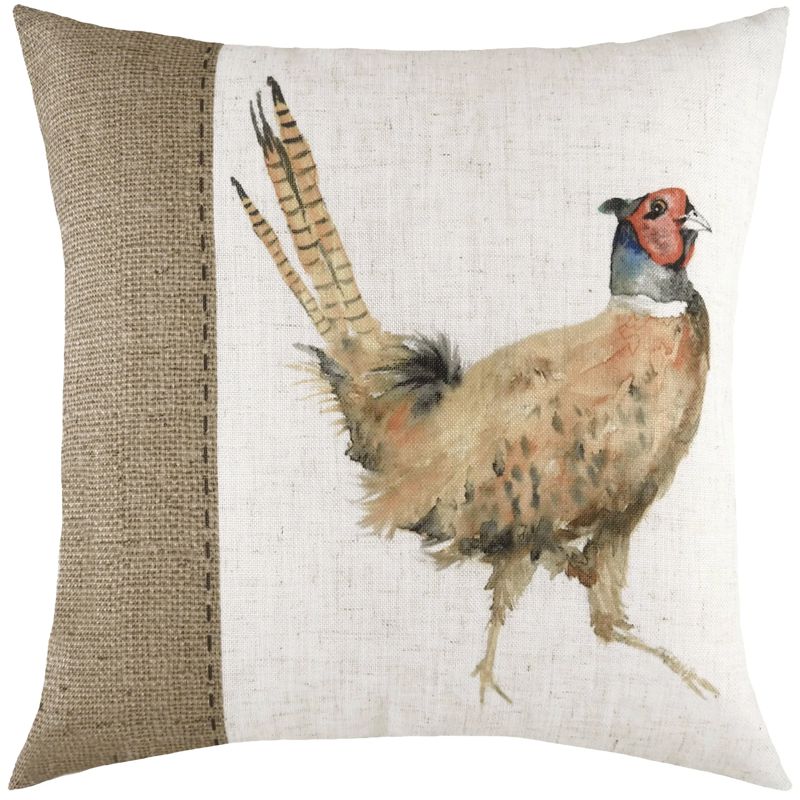 Kissen Hessian Pheasant Weiß