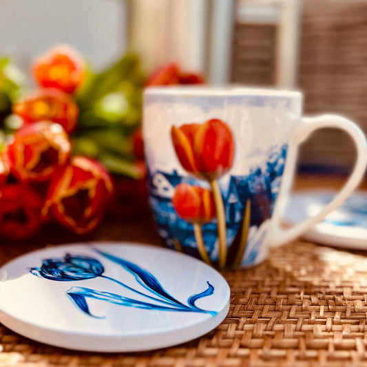 Tasse Mühle & Tulpe